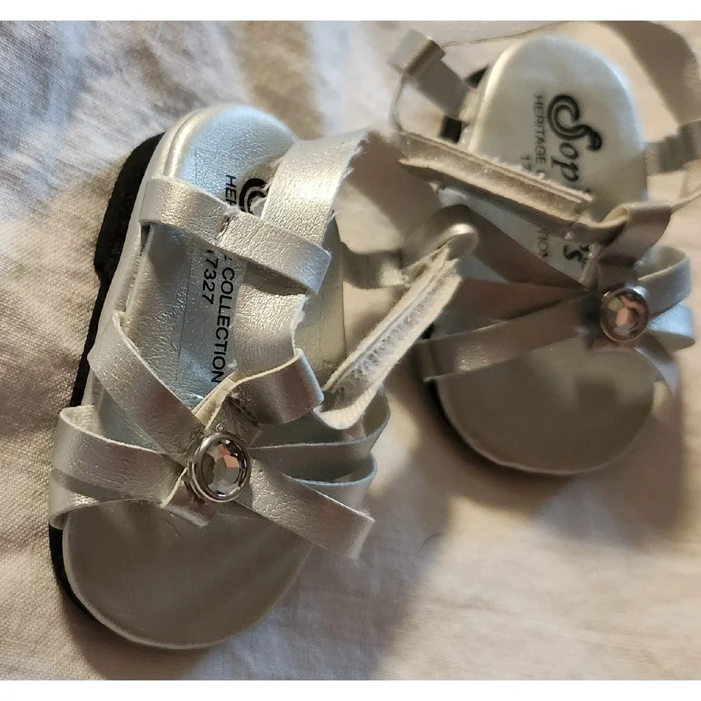 Silver Rhinestone Jewel Sandals‎ Fits 18inch American Girl Dolls